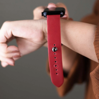 Red Leather Apple Watch Strap for women